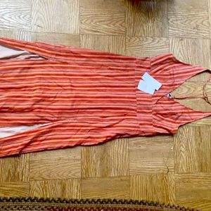 A Roxy brick red and white striped dress